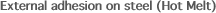 External adhesion on steel (Hot